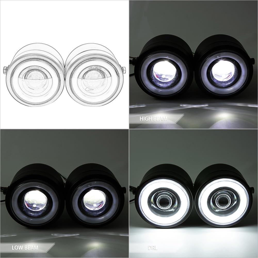 Motorcycle Headlight Assembly LED Double Front Head light with Mounting Brack...