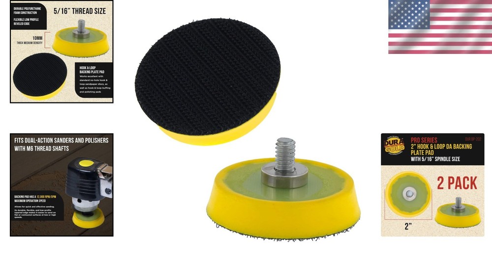 Coarse Grit 2" Backing Plate Pads - Durable & Efficient Sander Solution, 2 Pack
