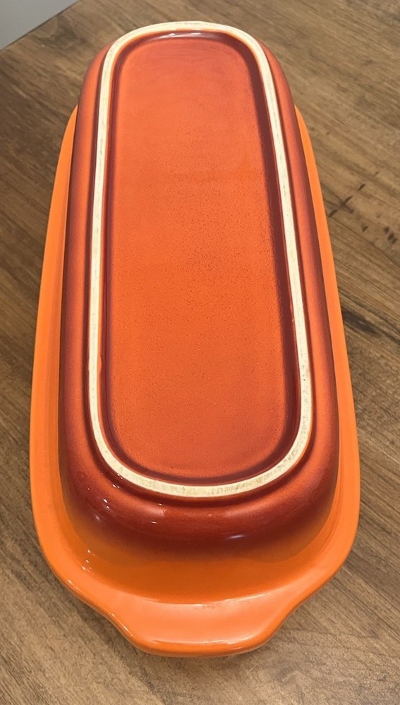 Hells Kitchen Artisan Bread Baker Gordon Ramsey 2.3 Quart Red Orange Stoneware
