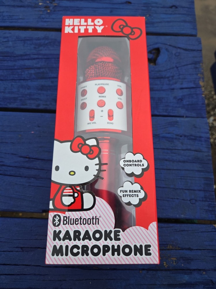 HELLO KITTY BLUETOOTH KARAOKE MICROPHONE; Red