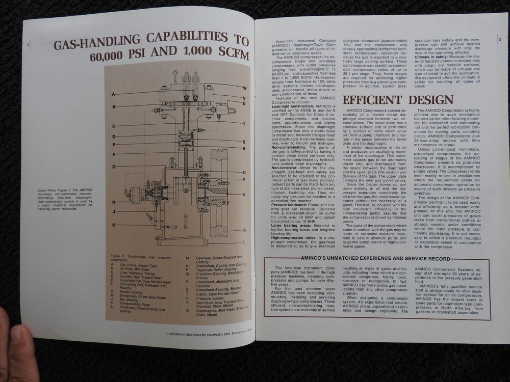 1977 Aminco Diaphragm-Type Compressor Sales Brochure Silver Spring MD