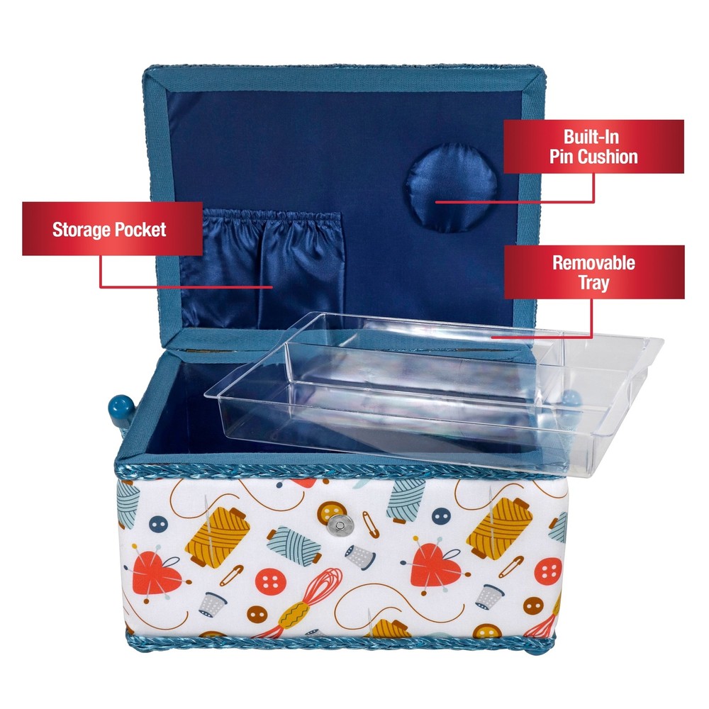 Large Sewing Basket in Sewing Accessories Print Multicolor