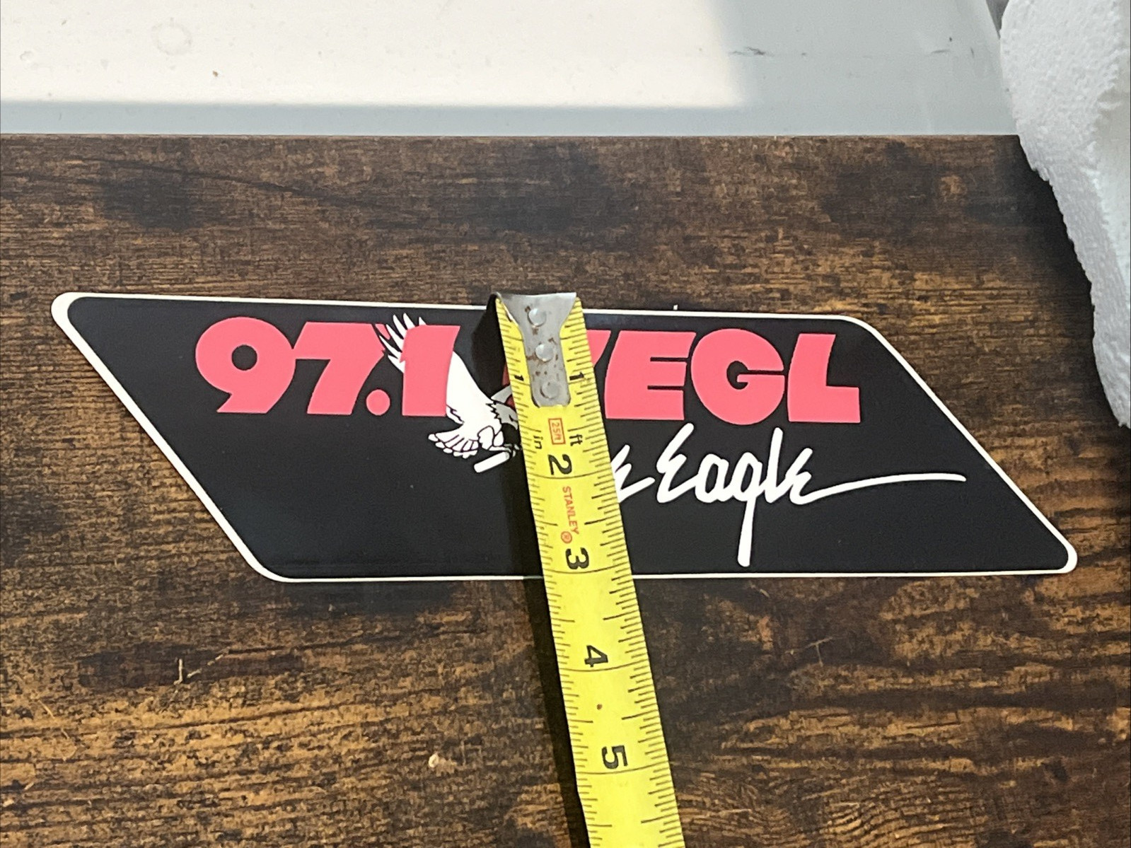Vtg 1980's 97.1 FM KEGL The Eagle Radio Station Decal Bumper Sticker Dallas TX