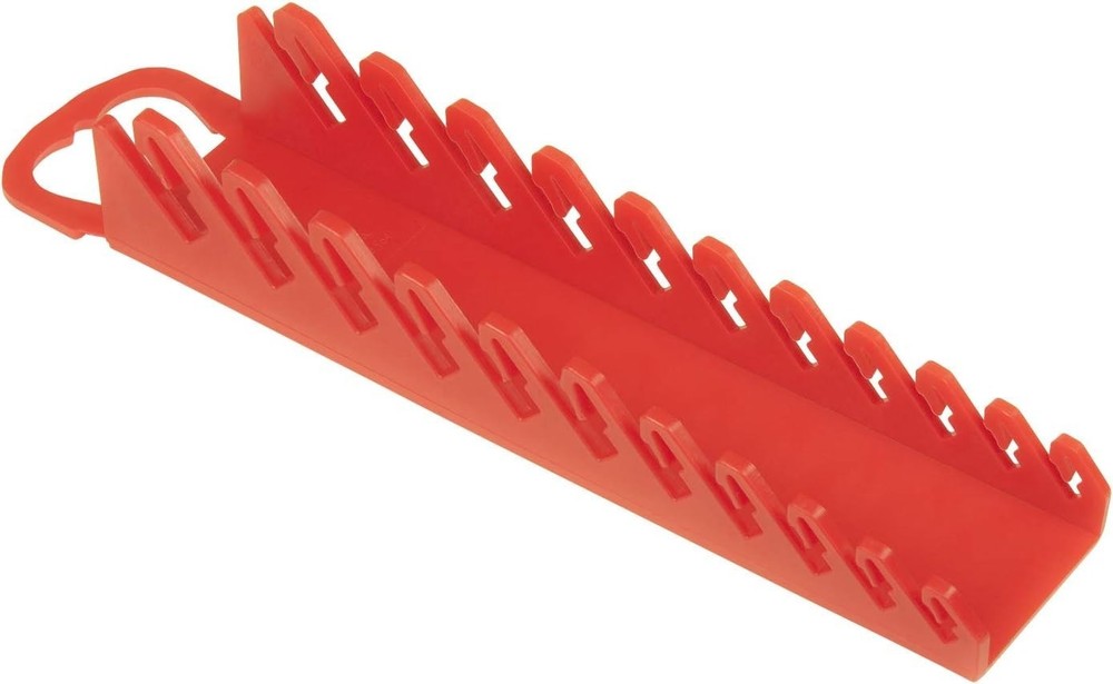 Ernst 11-Tool Red Gripper Stubby Wrench Organizer - Space-Saving Design