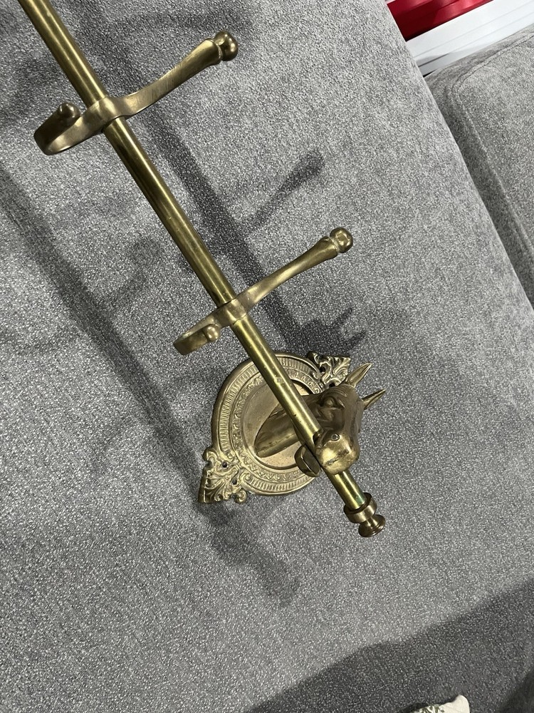 Antique brass coat rack