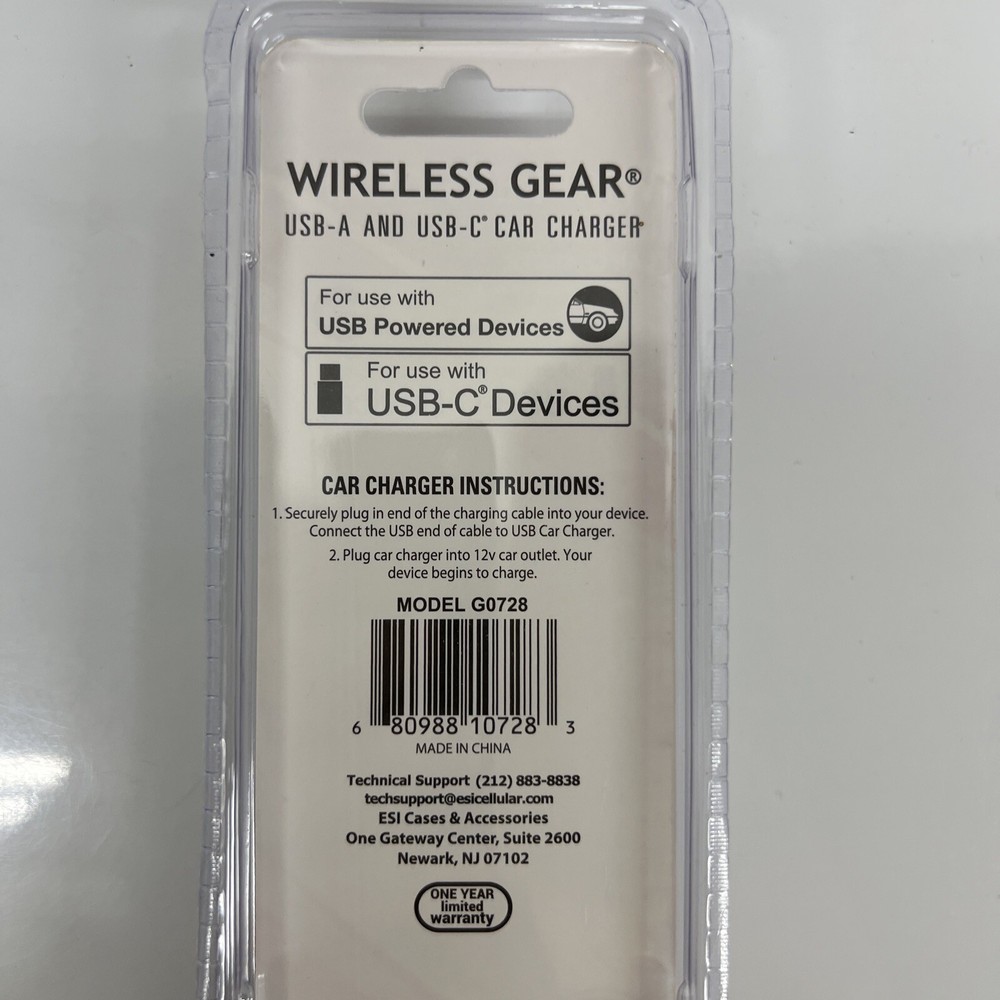Wireless Gear USB-A & USB-C Car Charger 2 Pack