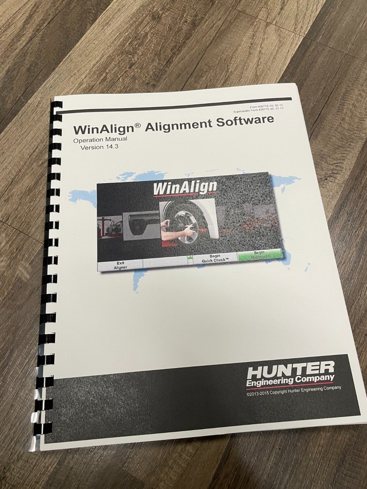 Hunter Engineering WinAlign Alignment Software Version 14.3 Manual V14 V14.X