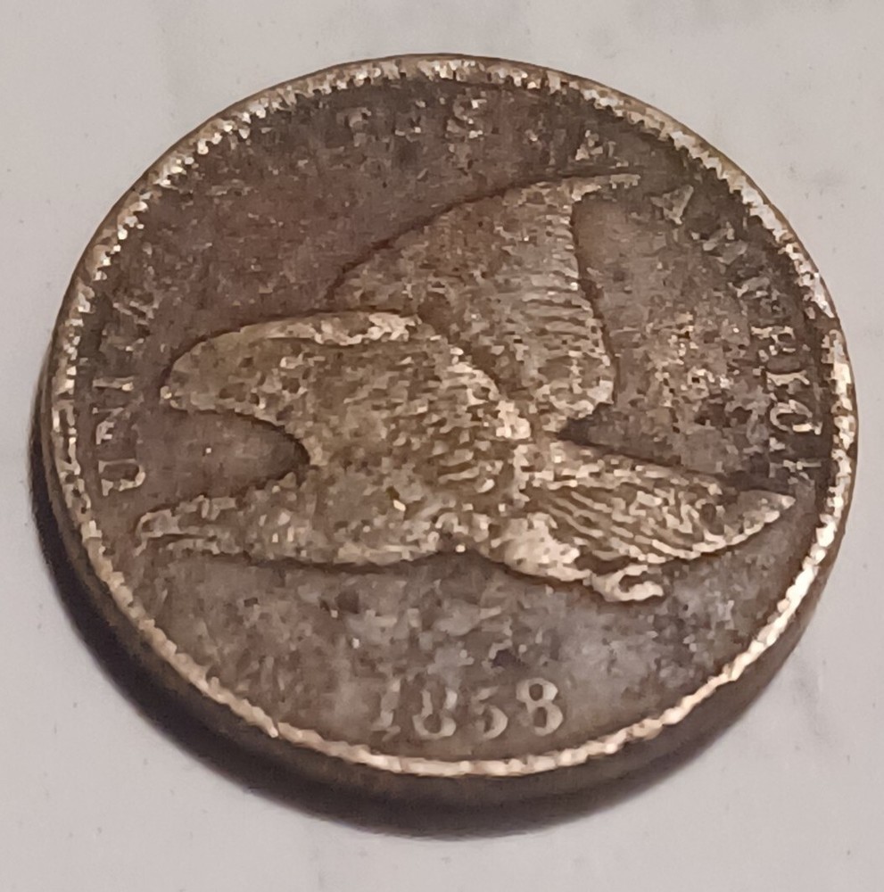 1858 Flying Eagle Cent Large Letters Semi-Key Date |