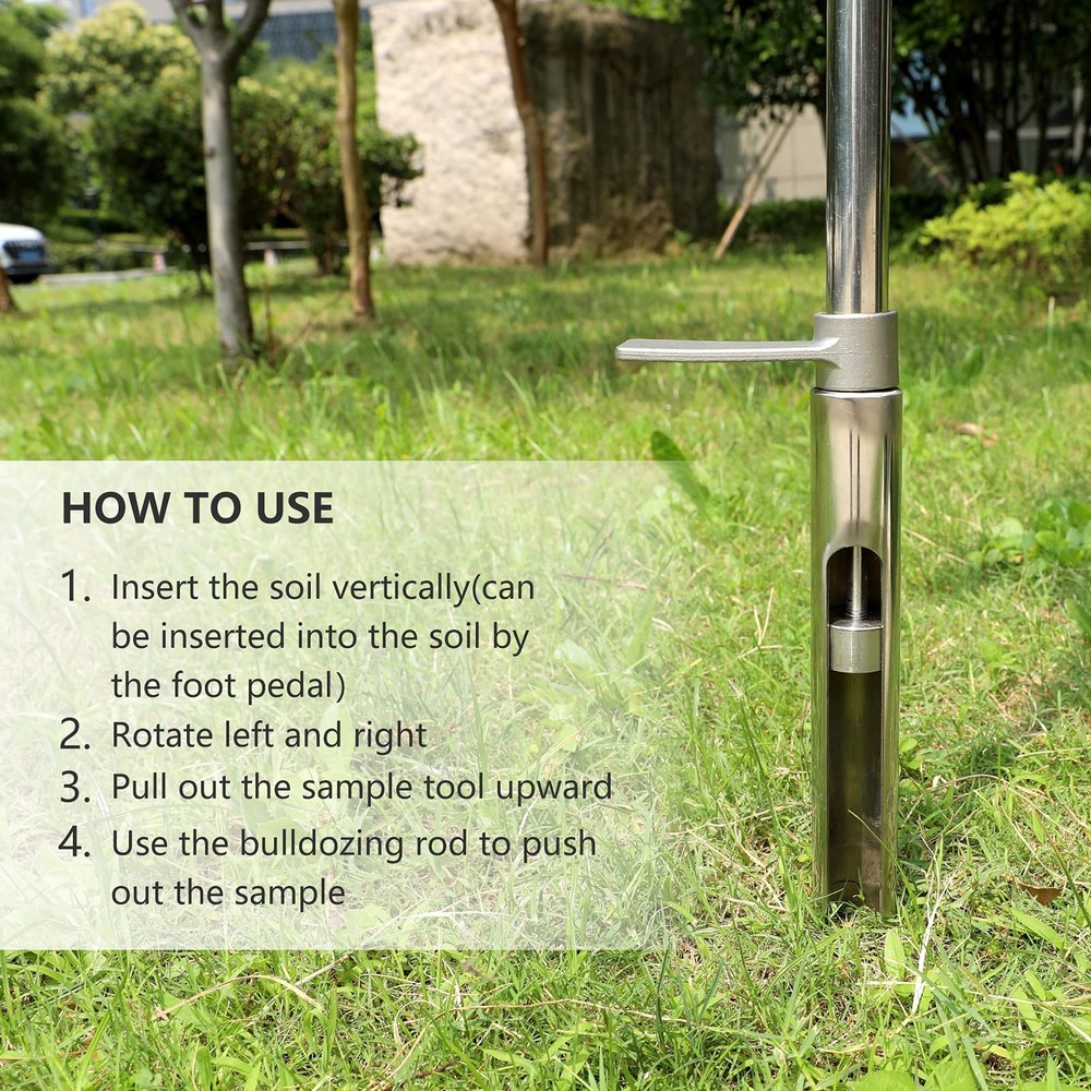 20" Soil Sampler Probe 304 Stainless Steel Soil Sampling Probe Tool with Ejec...