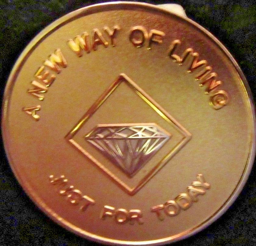 Narcotics Anonymous NA GOLD SILVER 40 Year Medallion Coin Token