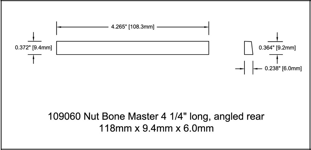 Guitar Bone Blank Nut Master Angled Natural 4 1/4 L 109060