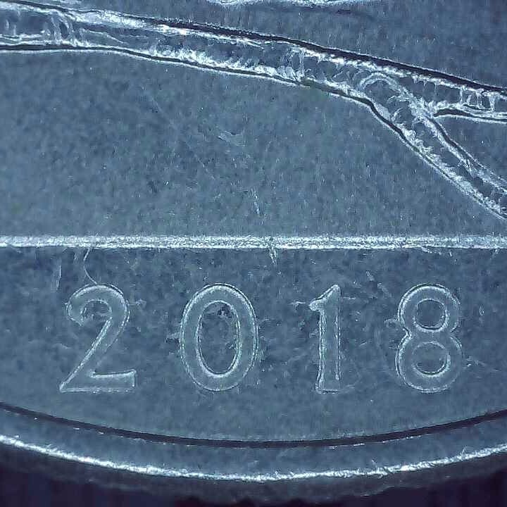 2018 P Quarter error collar clash and die chip