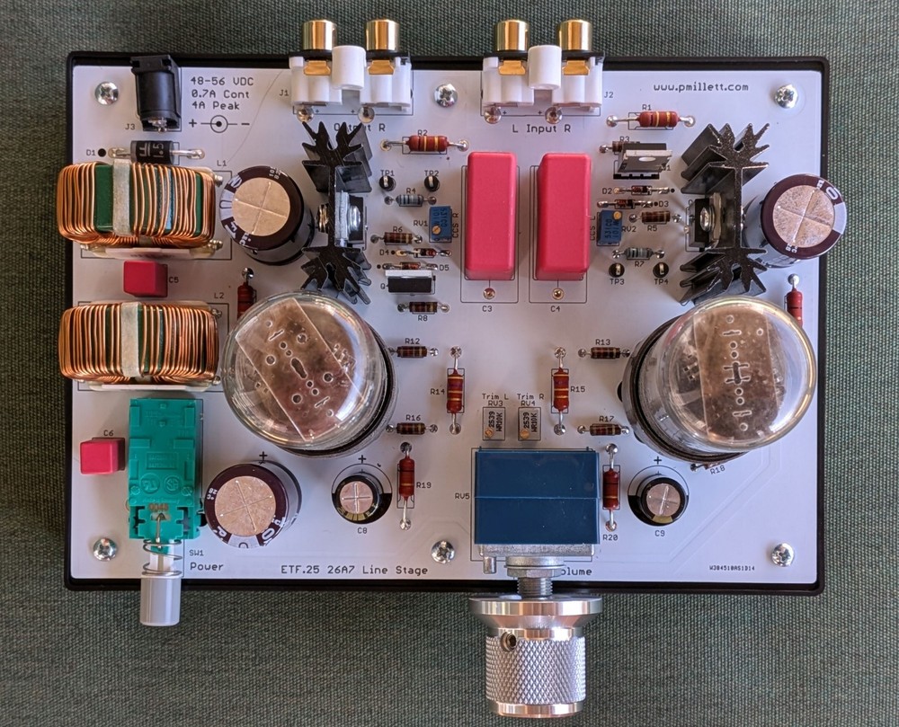 DIY PCB - Low-voltage 26A7 line stage from ETF.25 - Version 1 with connectors