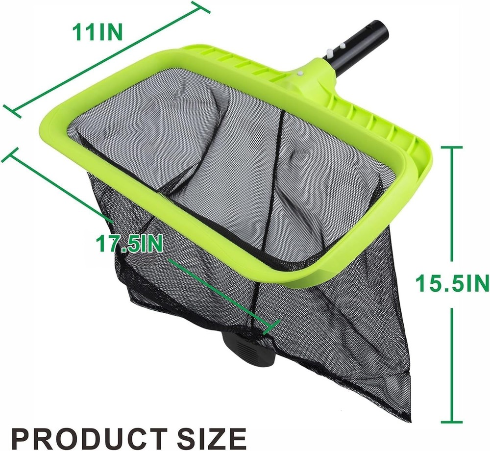 Reinforced Frame Pool Leaf Skimmer Net Deep Rake Plastic Edge
