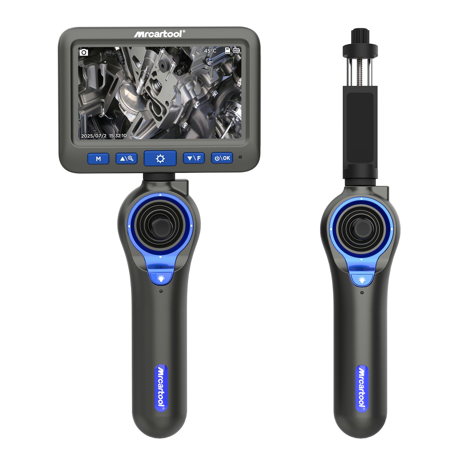 4 Way 360° Articulating Borescope Industrial Endoscope Camera Detachable Screen