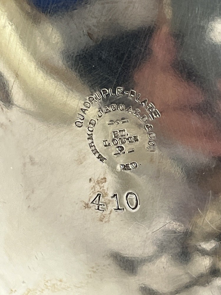 Mermod Jaccard & Co. St. Louis Silverplate Pitcher Late 19th Cen 9-1/2" Bin U51