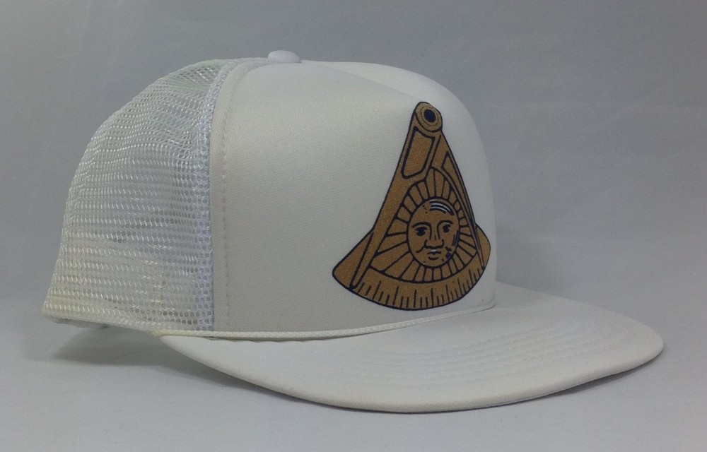 Masonic Past Master Trucker Style Cap No Square - White