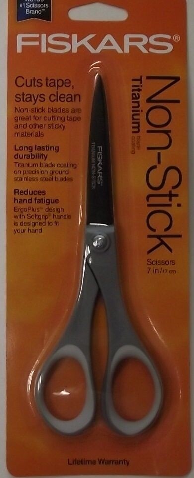Fiskars 01-005412 Performance Titanium 7" Soft Grip Non Stick Scissors