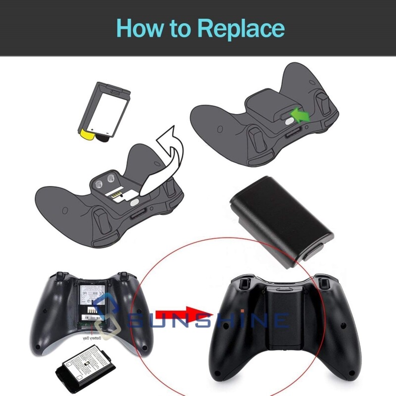 10 Battery Pack Cover Holder Back Shell Case Replacement for Xbox 360 Controller