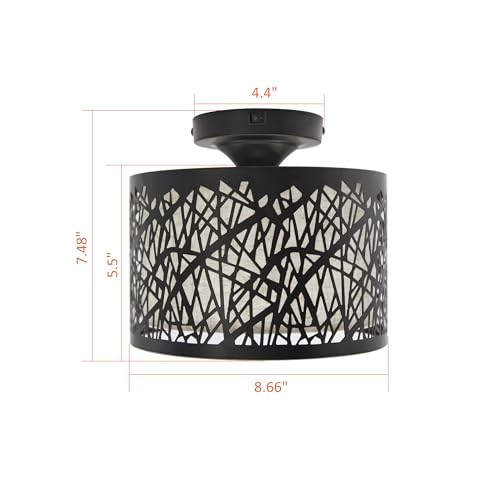 8-1/2'' LED RV Pendant Dining Table Geometric - Inspired Drum Ceiling Light