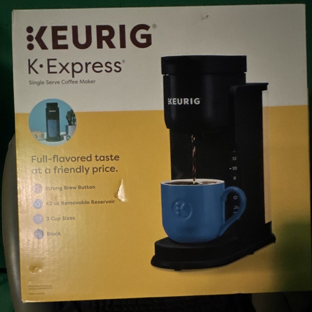 Keurig K-Express Coffee Maker, Strong Brew, 3 Cup Sizes, Black, 42 oz