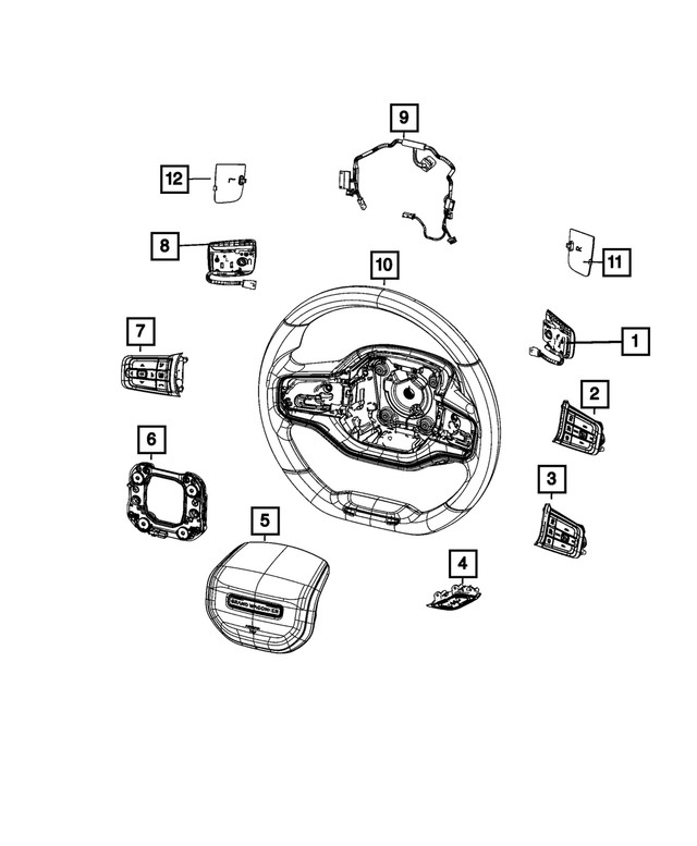 Genuine Mopar Steering Wheel Right Switch 68484150AD