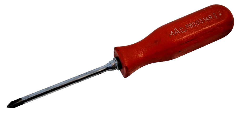 Mac Tools PB2031AR #1 Phillips Tip Screwdriver 6.5” Red Hard Handle USA