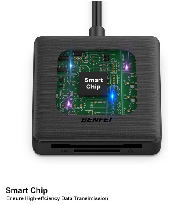 Memory Card Reader, 4In1 USB 3.0 and USB-C to SD Micro SD MS CF Card Reader Ada