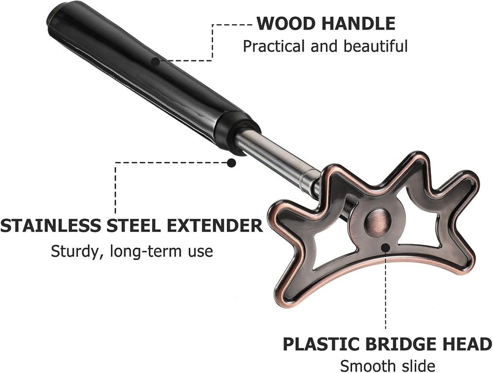 Retractable Pool Bridge Stick - Billiards Accessories Cue Bridge with Removable