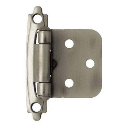 Pair Overlay Self Close Hinge Heirloom Silver