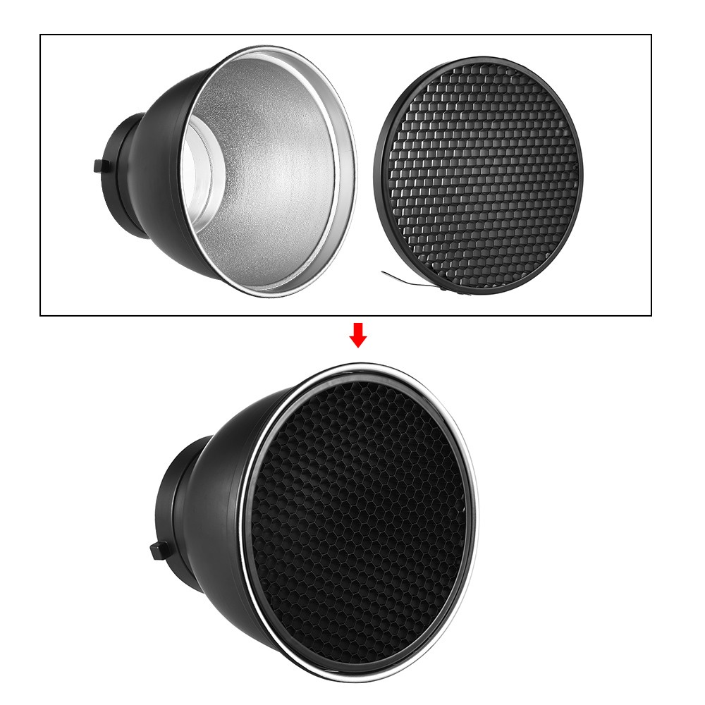 7'' Standard Reflector Diffuser Lamp Shade Dish With 60° Grid For