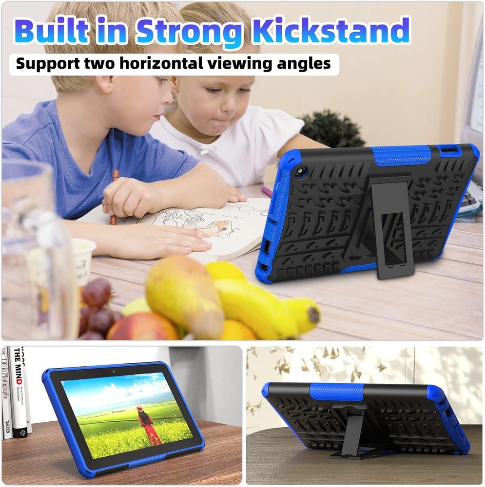 Case for Fire 7 Tablet 2022 Release, Dual Layer Shockproof with Kickstand