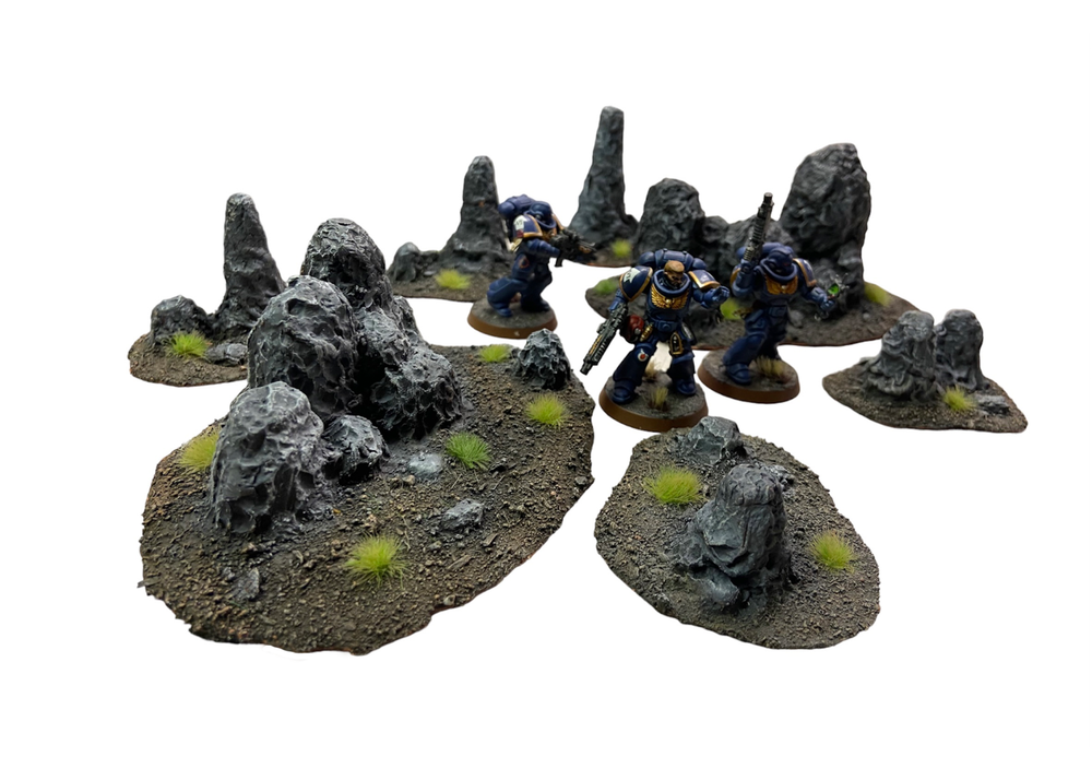 Warhammer Wargames / Battlefield Tabletop Rocks Terrain