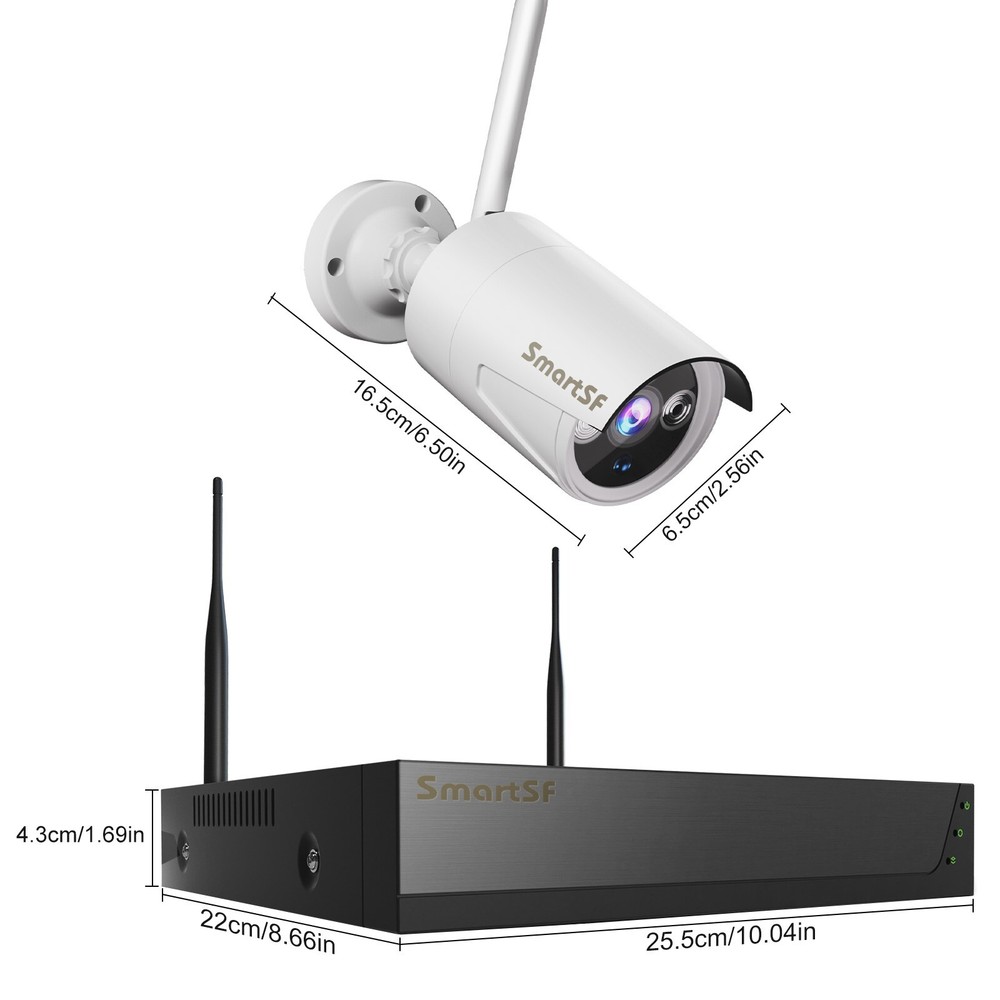 WIFI Wireless Security Camera System Audio 10CH NVR 5MP CCTV Kit 3TB HDD