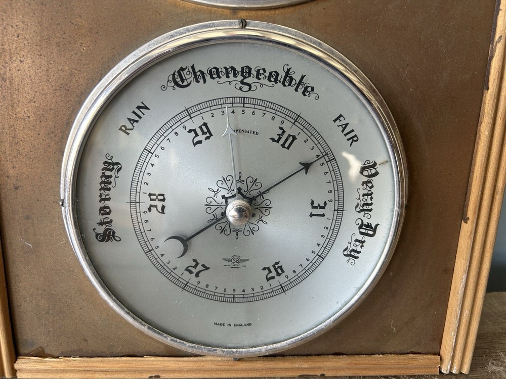 Vintage Ship, Nautical ,Resessed Clock , Barometer