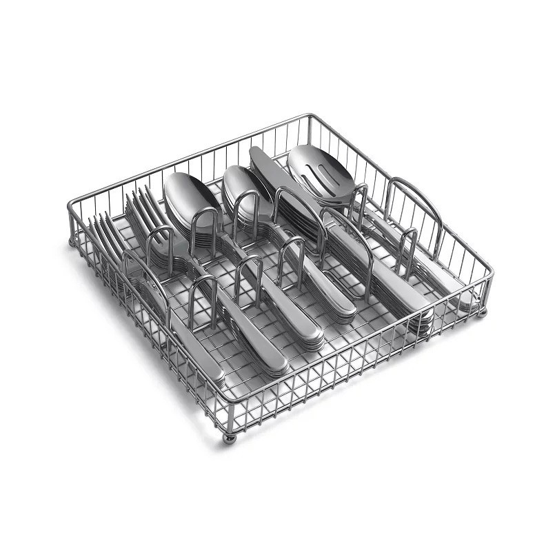 Cambridge Rosalind Mirror 42-pc. Flatware Set for 8. Include Crome Buffet Server