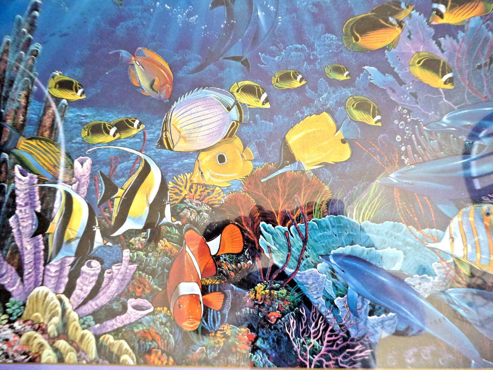 Vintage Framed Christian Riese Lassen Eternal Rainbow Sea Maui Hawaii Art