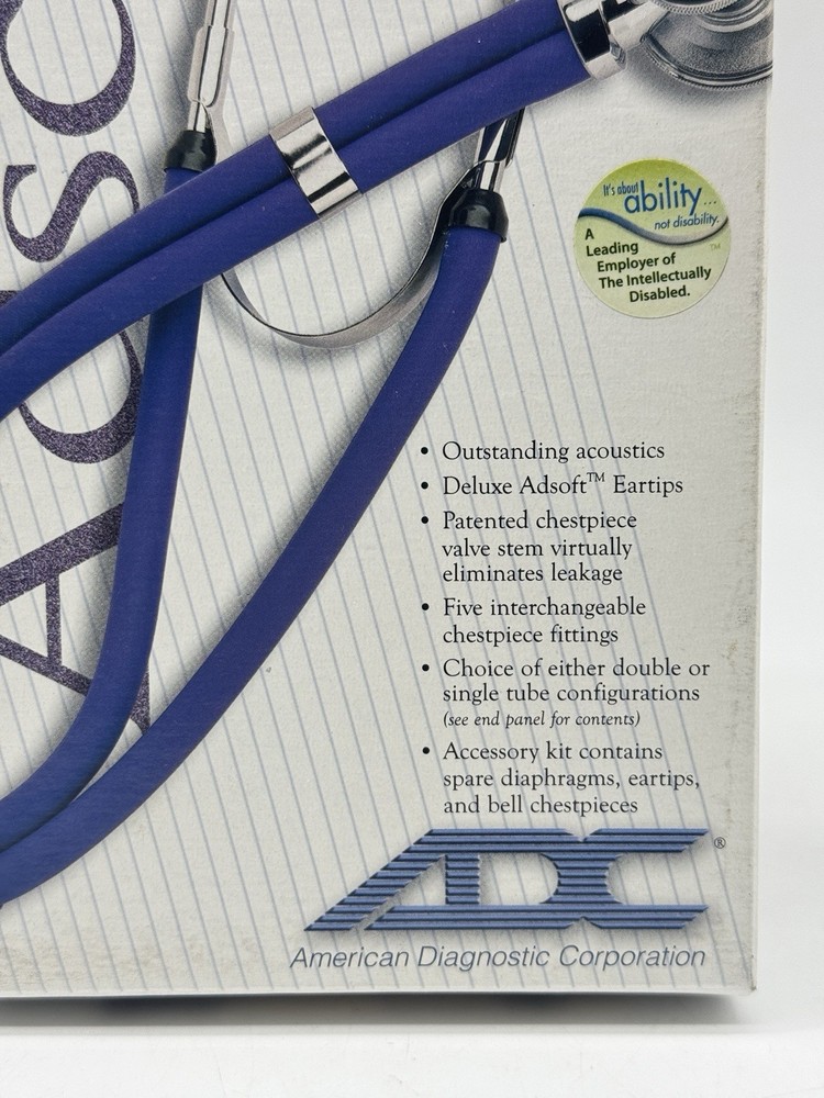ADC Sprague Stethoscope w eartips + bell chestpieces LAVENDER - Model 641~