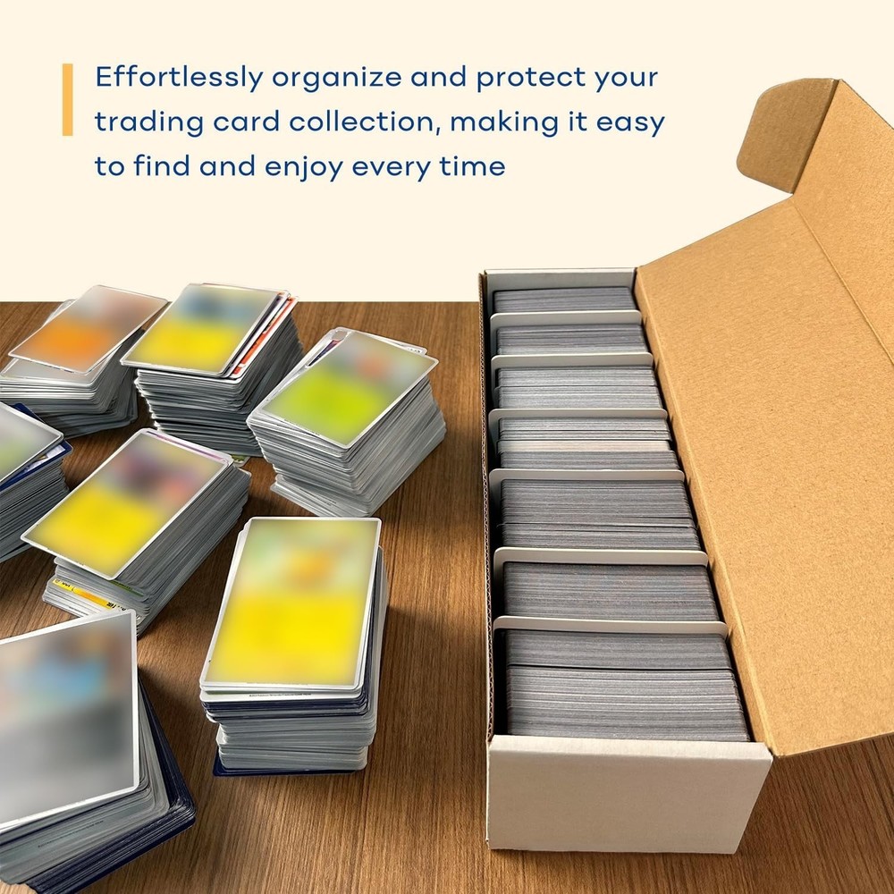 Stackable Cardboard Trading Card Storage Boxes (6 Pack)