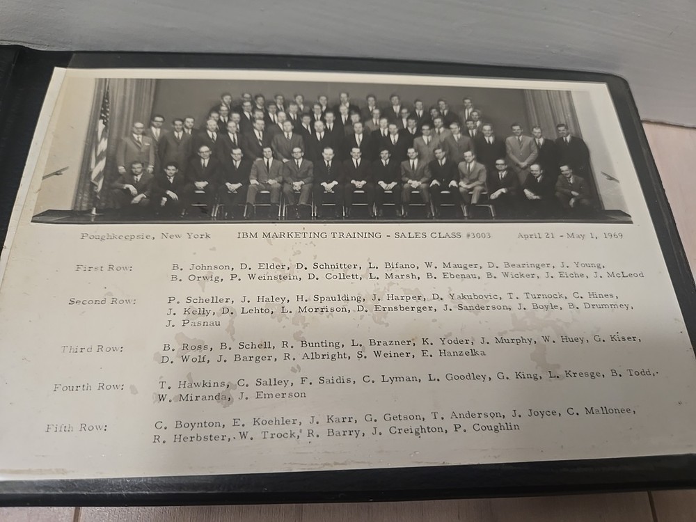 Vintage IBM 1969 Sales Class #3003 Certificate