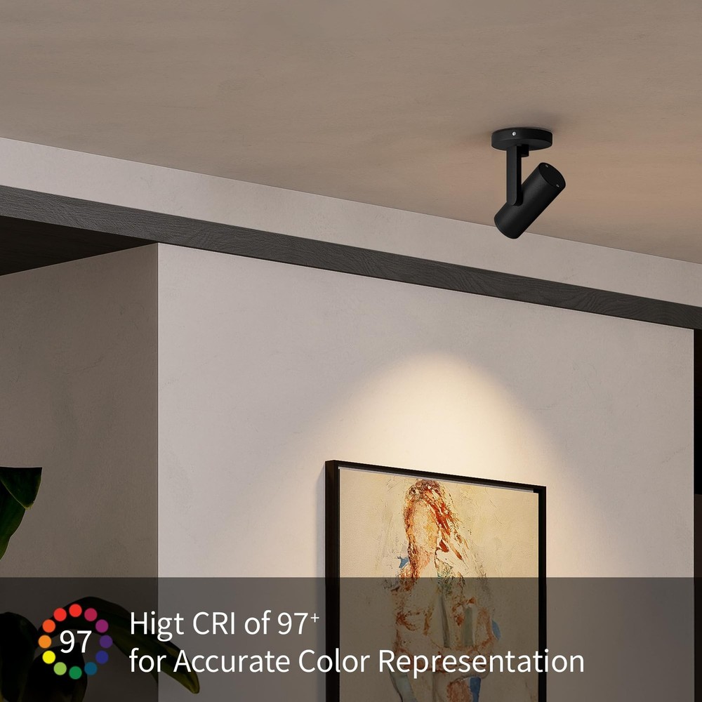 Aisilan 12W LED Zoomable Ceiling Spotlight, Dimmable Surface Mount Adjustable...