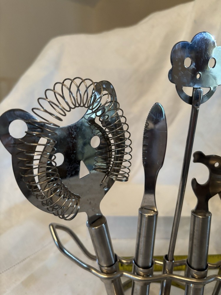 Godinger Bar Tool Set, Whimsical Theme/faces