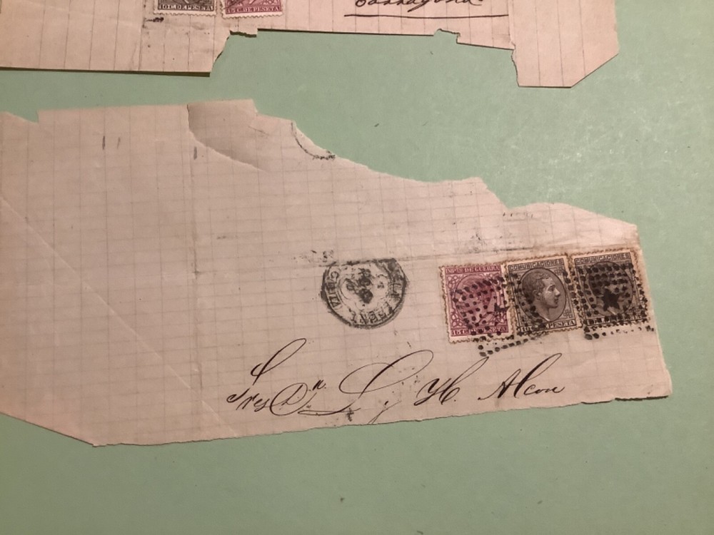 Spain 1870?s part postal cover 2 items Ref A1779