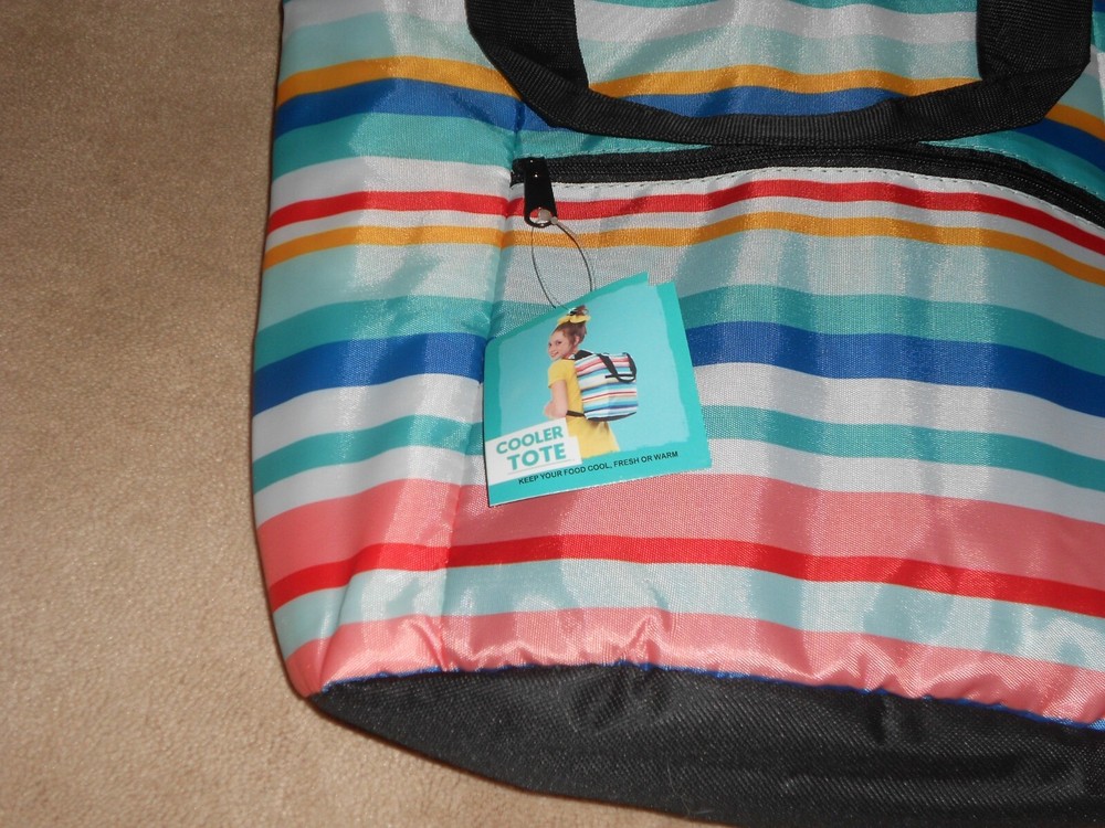 NEW, COOLER BACKPACK, STRIPES