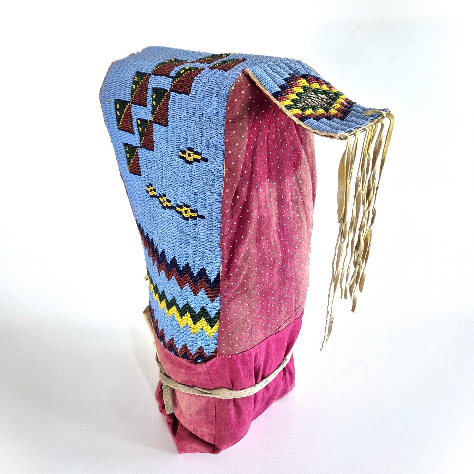 Antique Sioux (Dakota/ Lakota) Beaded Soft Baby Carrier/ Cradle, circa 1880.