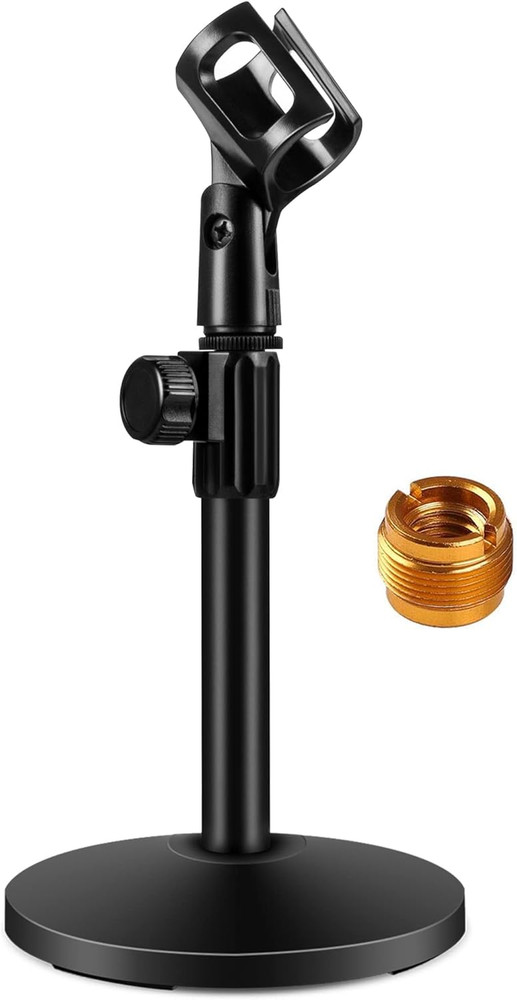 Innogear Desktop Microphone Stand, Upgraded Adjustable Table Mic Stand with Mic