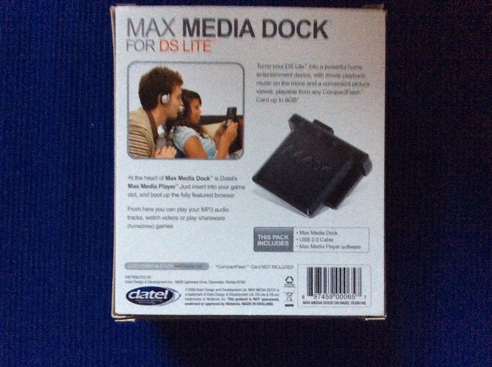 Max Media Dock for Nintendo DS & DS Lite with Box