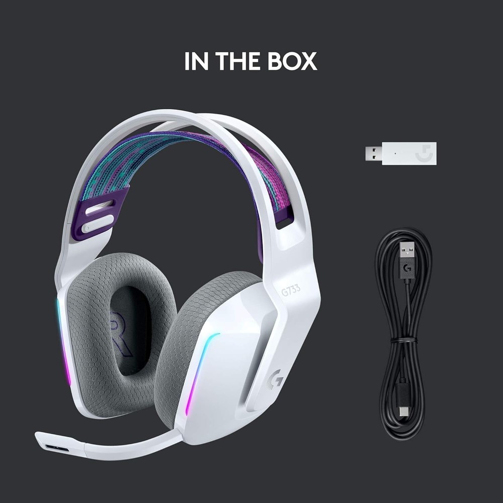 Logitech G733 LIGHTSPEED Wireless Gaming Headset LIGHTSYNC RGB White