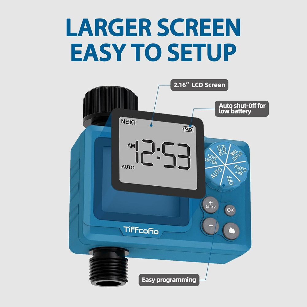 Sprinkler Timer Outdoor, Digital Programmable for Garden Hose, Irrigrtion Timer