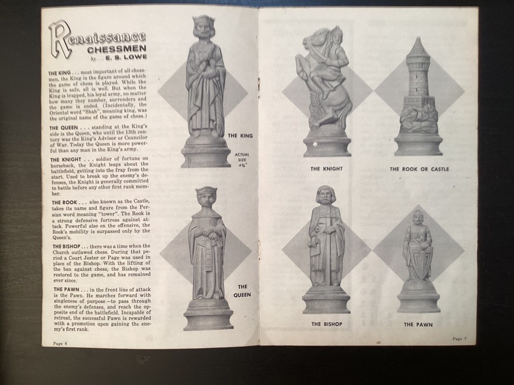 Renaissance Chessmen Lowe 1959 Chess Pieces Only